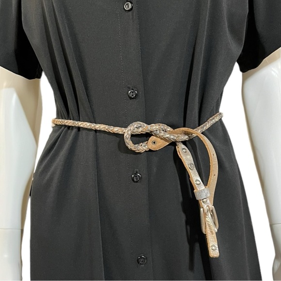 Calvin Klein Jeans Silver Braided Belt, L - Picture 2 of 7